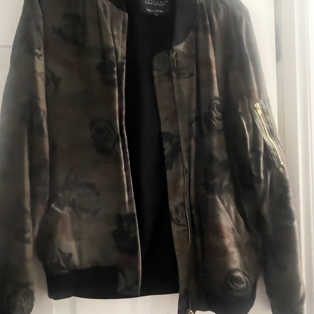 Sanctuary Camouflage Bomber Jacket with Floral Pattern